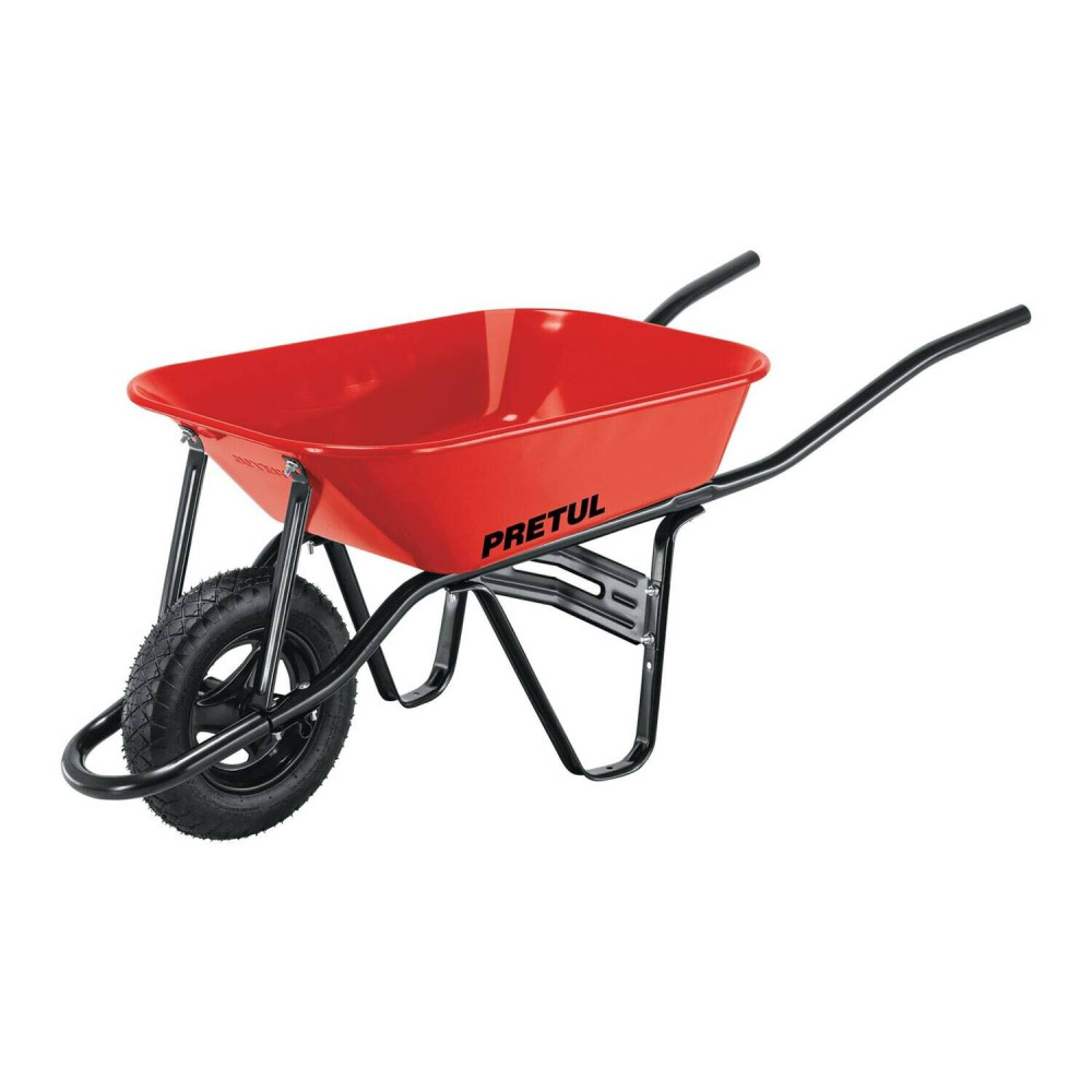 Wheelbarrow with metal tray and reinforced pneumatic tire 59L Pretul®