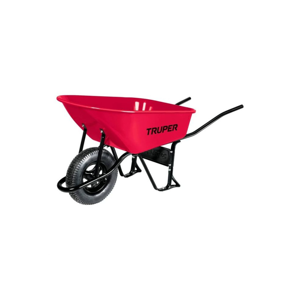 Wheelbarrow with metal tray 100L, reinforced pneumatic wheel Truper®