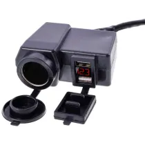 VOLTMEETER + 2XUSB + SIG. SÜÜTAJA PESA LÜLITIGA 4,2A MOOTORRATTALE CARMOTION
