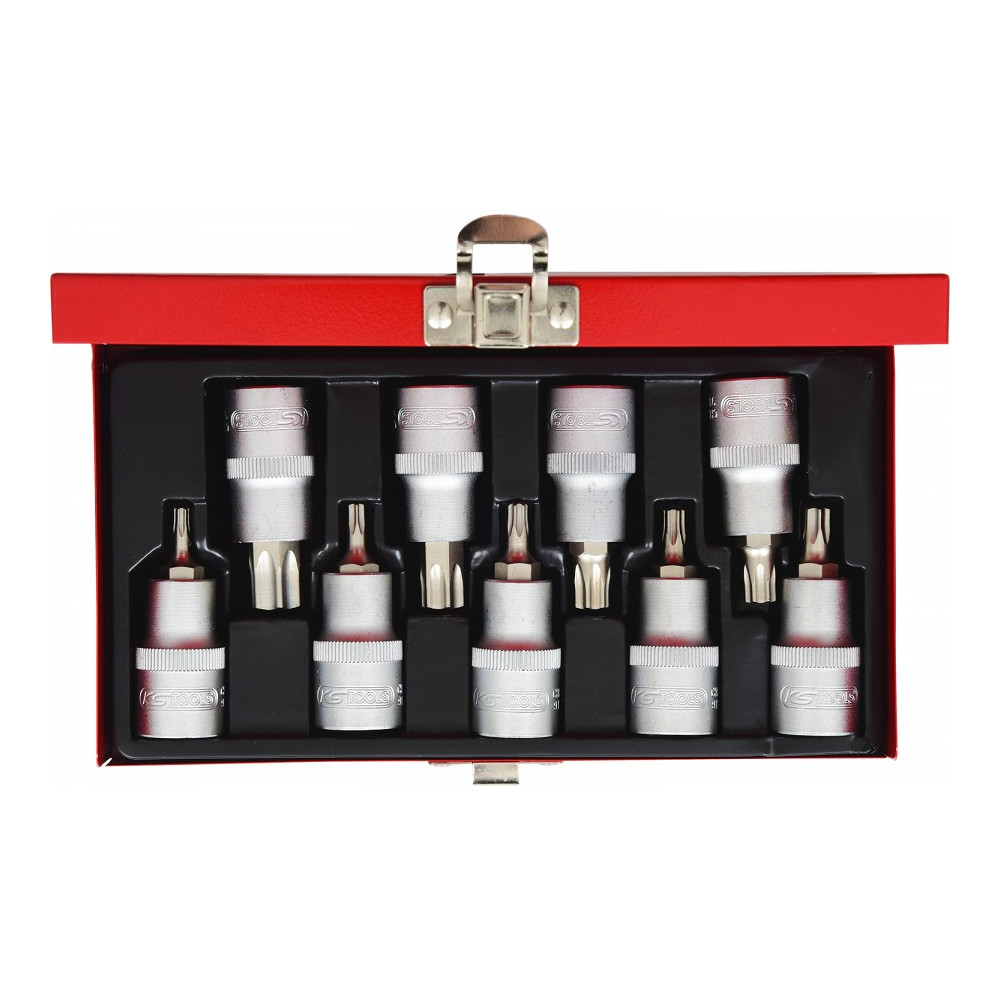 9-OS.1/2" TORX PADRUNOTSIKUTE KOMPL. T20-T60, METALLKARP KS TOOLS