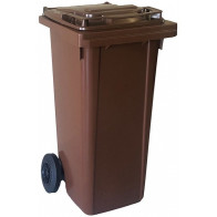 KAANEGA PRÜGIKONTEINER/PRÜGIKAST RATASTEL 140L BIOJÄÄTMED, PRUUN 55X48X103CM JNK