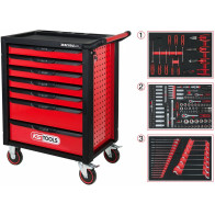 215-OS. TÖÖRIISTAKÄRU TÖÖRIISTADEGA RACINGLINE 7-SAHTLIGA PUNANE/MUST KS TOOLS