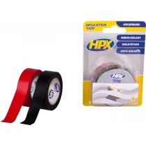 PVC ELEKTRIKU TEIP 5200 19MMX10M 2TK MUST+ PUNANE ISOLEER HPX