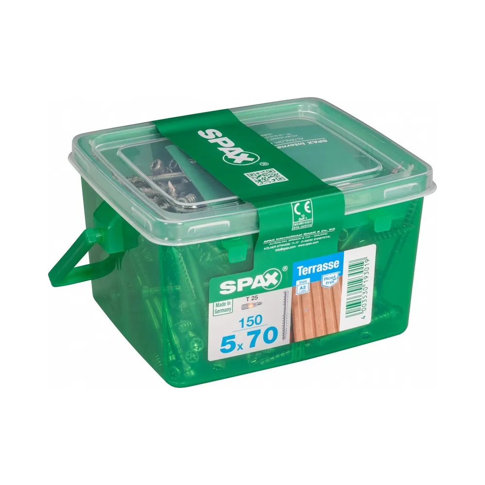 TERRASSIKRUVI 5X70 RST, T25, 4CUT LÕIKEOTS (150TK) MADE IN GERMANY SPAX