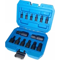 14-OS. 1/4"+3/8"+1/2" LÜHIKESTE LÖÖK-KUUSKANTOTSIKUTE KOMPL. TOLL, 3/32"-3/4" TRIUMF