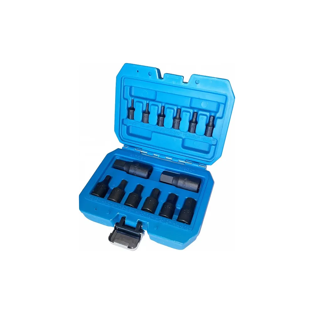 14-OS. 1/4"+3/8"+1/2" LÜHIKESTE LÖÖK-KUUSKANTOTSIKUTE KOMPL. TOLL, 3/32"-3/4" TRIUMF