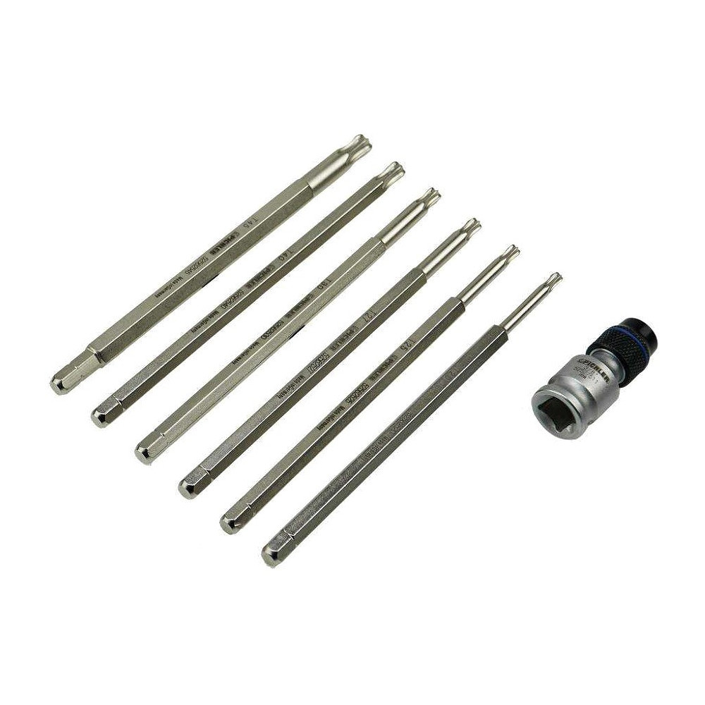 7-OS. 3/8" PIKAD (123MM) TORX PADRUNOTSIKUD, T20-T45, KUULOTS, MAGNET TRIUMF