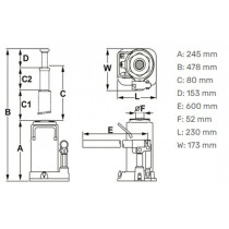 PUDELTUNGRAUD 20T 245-478MM PNEUMAATILINE AJAM OMEGA