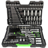 216-OS. 1/2"+3/8"+1/4" TÖÖRIISTAKOMPLEKT 12-KANT 4-32MM, "NEW GEN" JBM