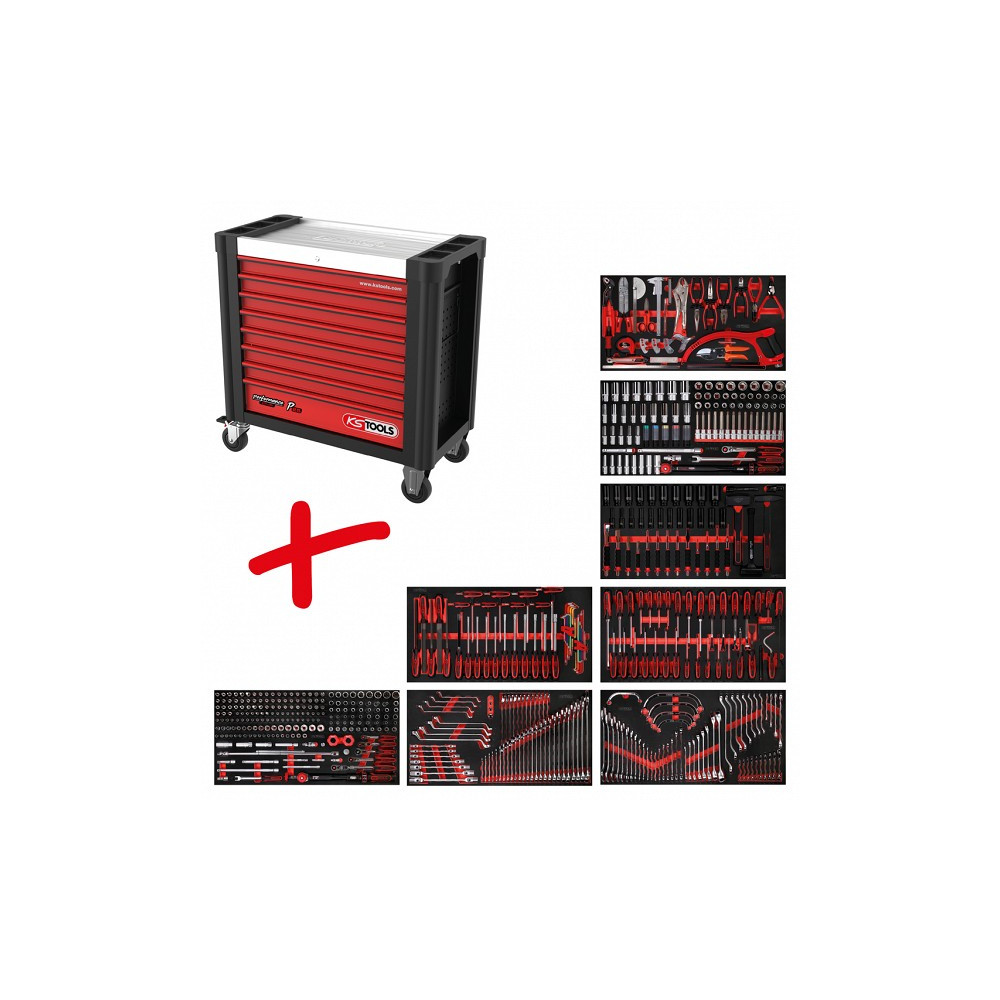 564-OS. TÖÖRIISTAKÄRU TÖÖRIISTADEGA PERFORMANCEPLUS P25 8-SAHTLIGA KS TOOLS