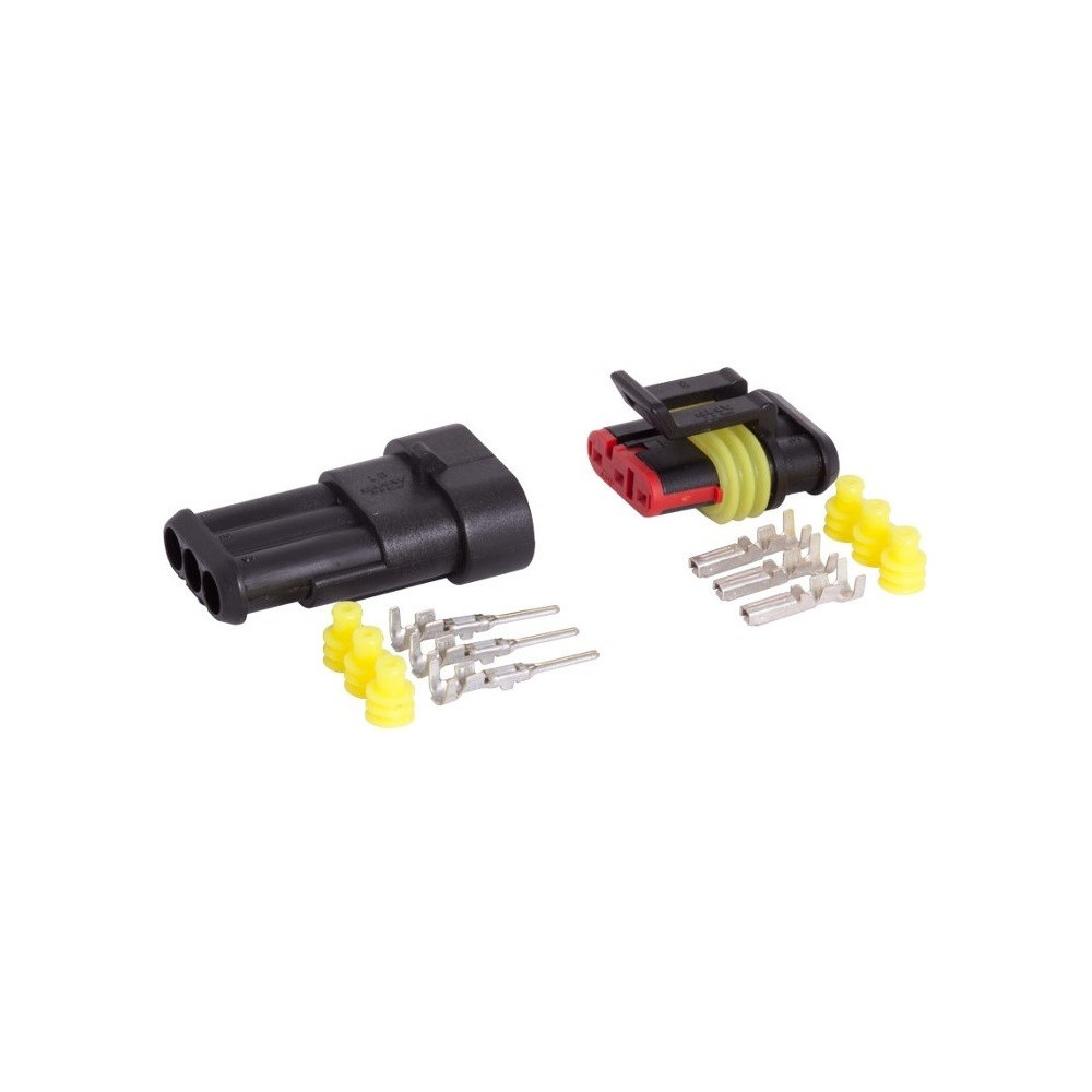 SUPERSEAL 3-PIN PISTIKUPESA + PISTIK 12-24V 15A IP67 CARMOTION