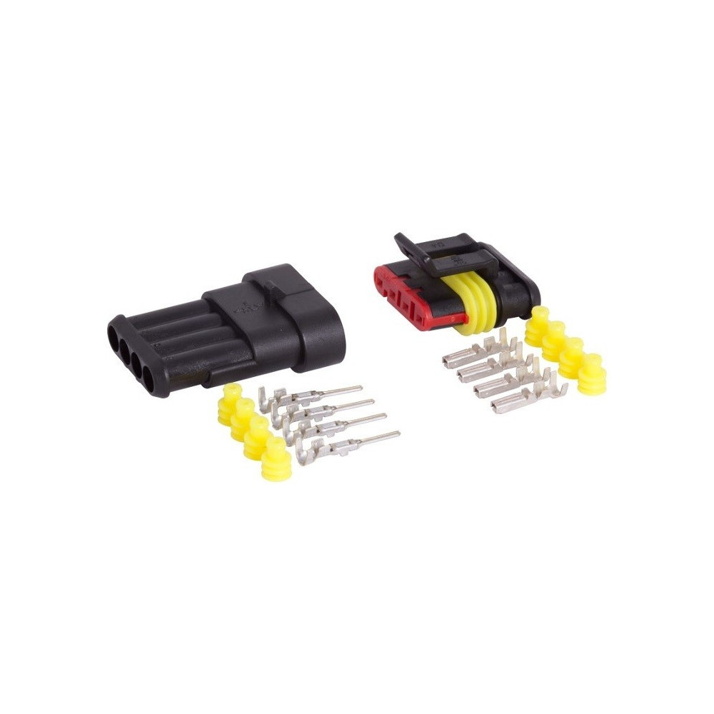 SUPERSEAL 4-PIN PISTIKUPESA + PISTIK 12-24V 15A IP67 CARMOTION