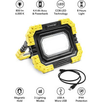 TÖÖLAMP/AKUPANK (KANDELAMP) COB-LED 800LM USB LAETAV IP44 TROTEC