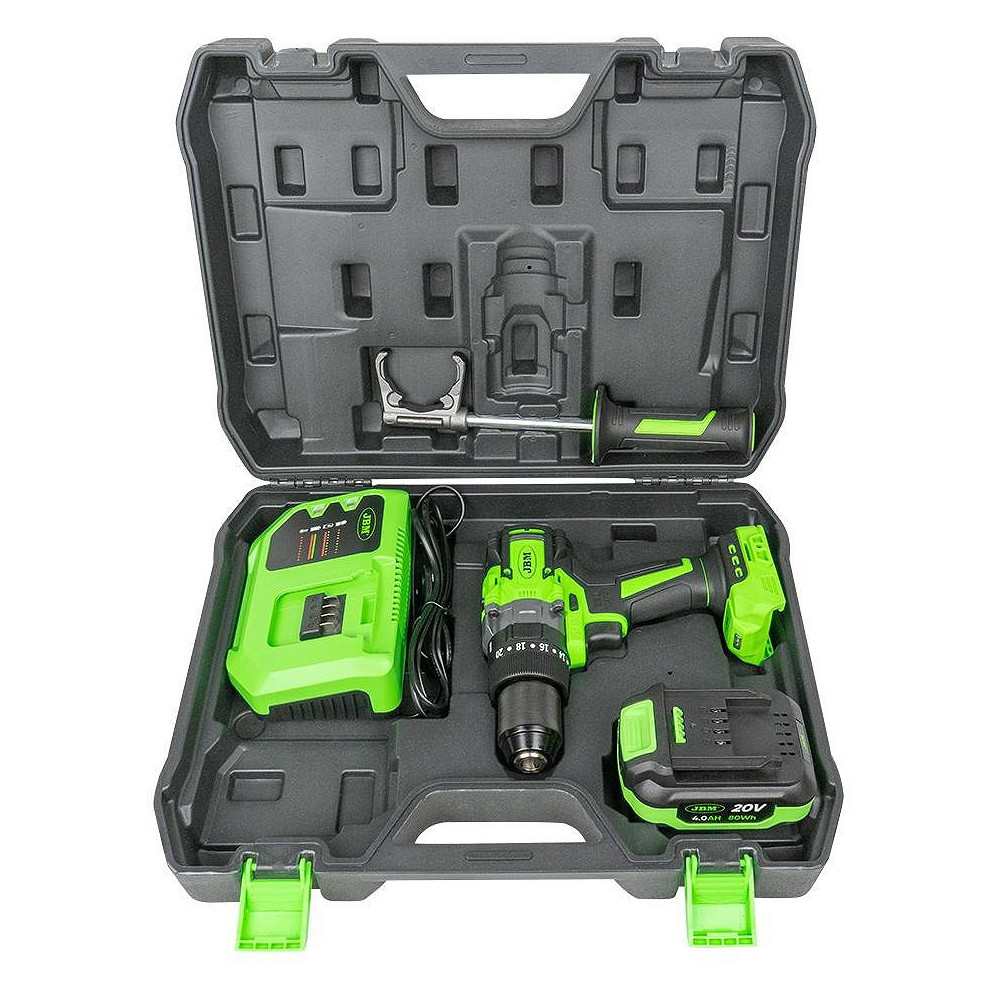 20V AKUTRELLI KOMPLEKT PUUR-LÖÖK-KRUVI, 0-13MM, 150NM, HARJAVABA, LED, +AKU+LAADIJA JBM*