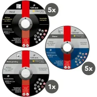 11-OS. ABRASIIVKETASTE KOMPLEKT METALLILE JA KIVILE 125MM TROTEC