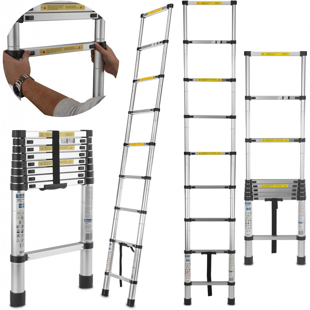 ALUMIINIUM TELESKOOPREDEL 9 ASTMEGA, 740-2600MM, MAX 150KG GEKO