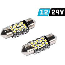 12/24V SV8,5-8 FESTOON LED PIRN 2,4W 31MM 6500K CANBUS VALGE BLISTER 2TK VISION