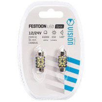 12/24V SV8,5-8 FESTOON LED PIRN 2,4W 31MM 6500K CANBUS VALGE BLISTER 2TK VISION