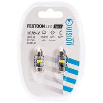 12/24V SV8,5-8 FESTOON LED PIRN 3,4W 31MM 6500K CANBUS VALGE BLISTER 2TK VISION