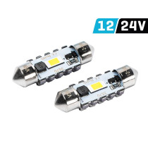 12/24V SV8,5-8 FESTOON LED PIRN 3,4W 36MM 6500K CANBUS VALGE BLISTER 2TK VISION