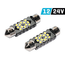 12/24V SV8,5-8 FESTOON LED PIRN 2,4W 39MM 6500K CANBUS VALGE BLISTER 2TK VISION