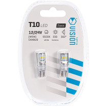 12/24V T10 LED PIRN 2W W2,1X9,5D W5W CANBUS VALGE BLISTER 2TK VISION