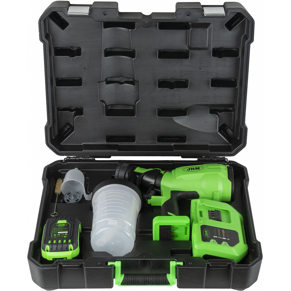 20V AKU VÄRVIPRITS/VÄRVIPÜSTOL 900ML, 2,5MM DÜÜS, +AKU+LAADIJA JBM