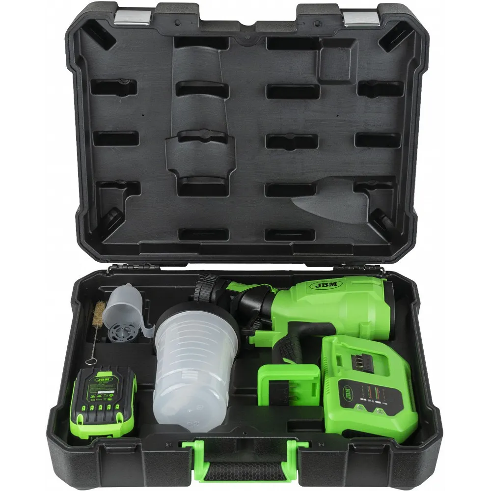 20V AKU VÄRVIPRITS/VÄRVIPÜSTOL 900ML, 2,5MM DÜÜS, +AKU+LAADIJA JBM
