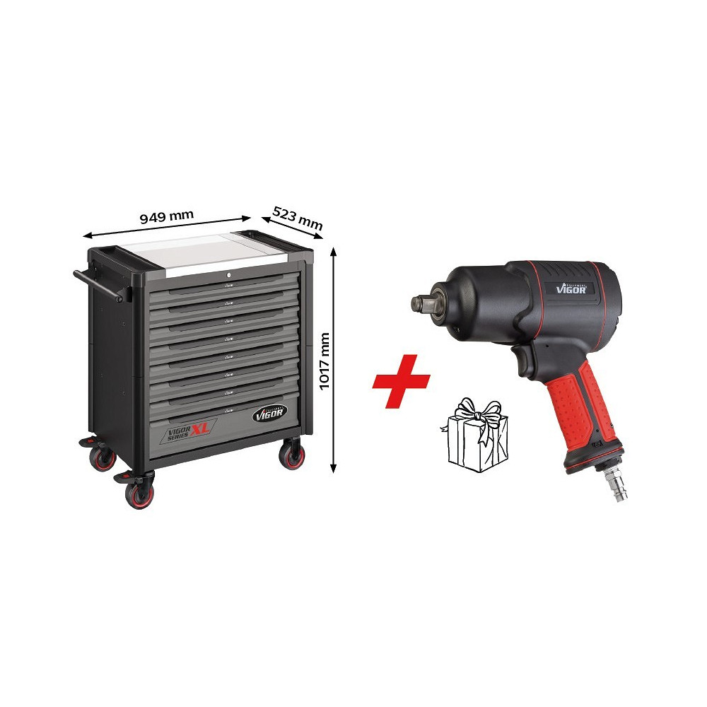 499-OS. TÖÖRIISTAKÄRU TÖÖRIISTADEGA "SERIES XL INOX" + TASUTA LÖÖKMUTRIKEERAJA V4800 VIGOR