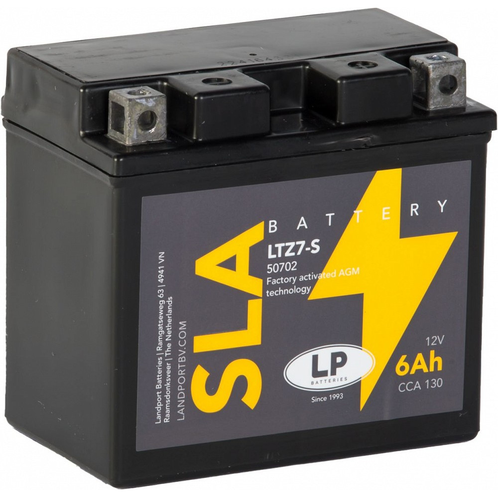 LANDPORT 6AH SLA(AGM) YTZ7-S MOTOAKU 113X70X105MM 130A -/+