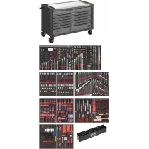 929-OS. TÖÖRIISTAKÄRU TÖÖRIISTADEGA "SERIES XXL INOX" H1035MM ERGONOMIC+230+USB VIGOR