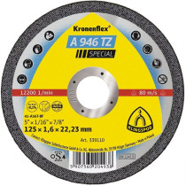 LÕIKEKETAS 125X1,6X22,23MM "KRONENFLEX" A946TZ, RST/METALL KLINGSPOR