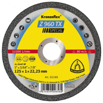LÕIKEKETAS 125X1X22,23MM "KRONENFLEX" Z960TX, RST/METALL KLINGSPOR
