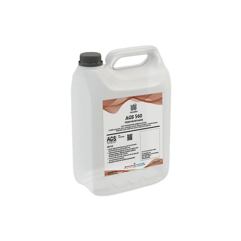 GRAFITI EEMALDAMISE AINE AGS560 (PLEKSIKLAAS, KEEMIATUNDLIKUD PINNAD) 5L AGS