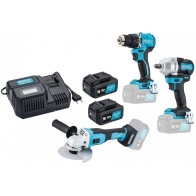 AKUTÖÖRIISTADE KOMPL. TRELL, LÖÖKMUTRIKEERAJA, NURKLIHVIJA, KIIRLAADIJA JA 2X5,0AH AKU HAZET