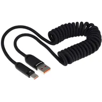 LAADIMISJUHE PÕIMITUD SPIRAAL USB - USB-C MAX 100W, 50-180CM WAYME