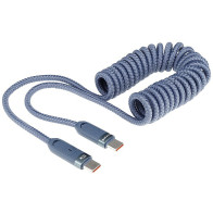 LAADIMISJUHE PÕIMITUD SPIRAAL USB-C-USB-C, MAX 100W, 50-180CM WAYME