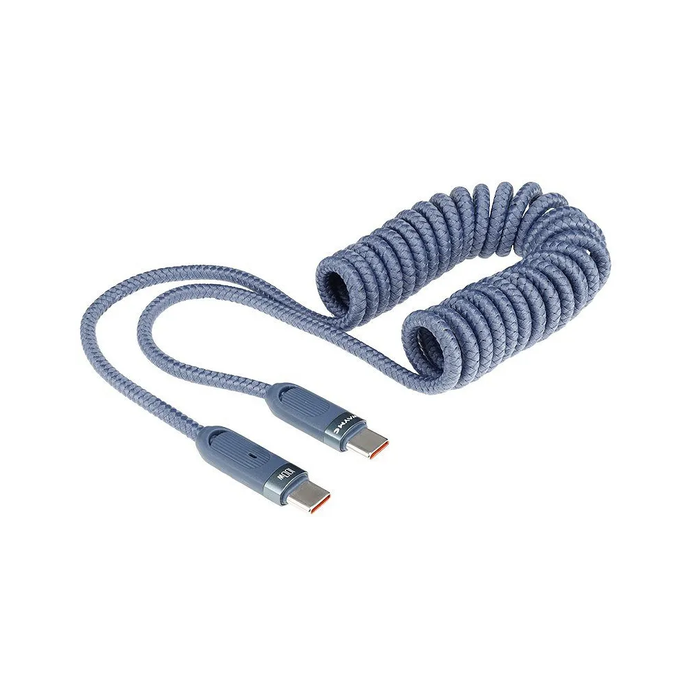 LAADIMISJUHE PÕIMITUD SPIRAAL USB-C-USB-C, MAX 100W, 50-180CM WAYME