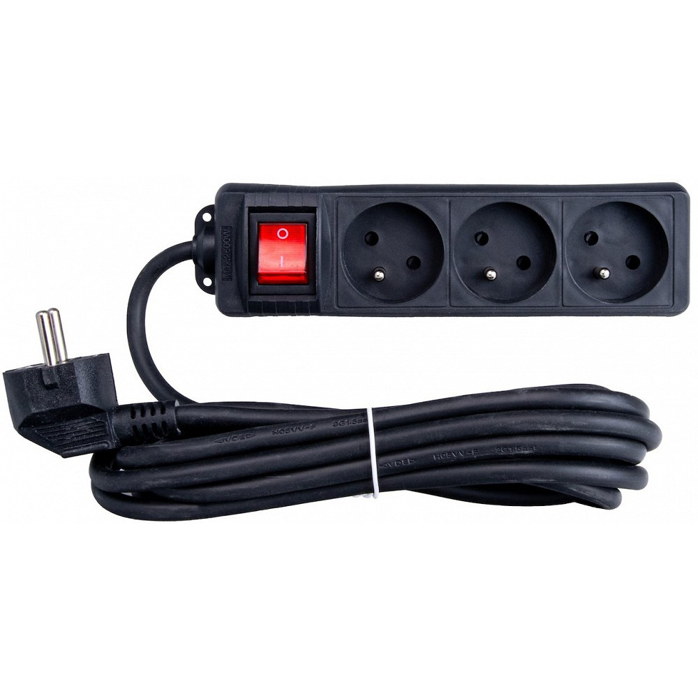 KONTORI PIKENDUSJUHE 3 PESA 3M 3X1,5MM2 MUST KELTIN