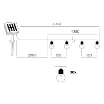 SOLAR VALGUSTI STARLIGHT 30 LED 0,12W 6,3M SOE VALGUS 3000K IP44 LED2B