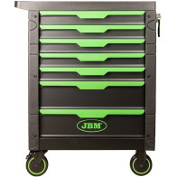 TÖÖRIISTAKÄRU PLASTKAITSETEGA TÜHI 7 SAHTLIT, PERFO, MUST/ROH JBM