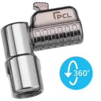 PUMPAMISOTSIK, RP 1/4"-SISEK. NURK 90°, LUKUSTIGA, KIIRPAIGALD.,360°, PCL CH4A01
