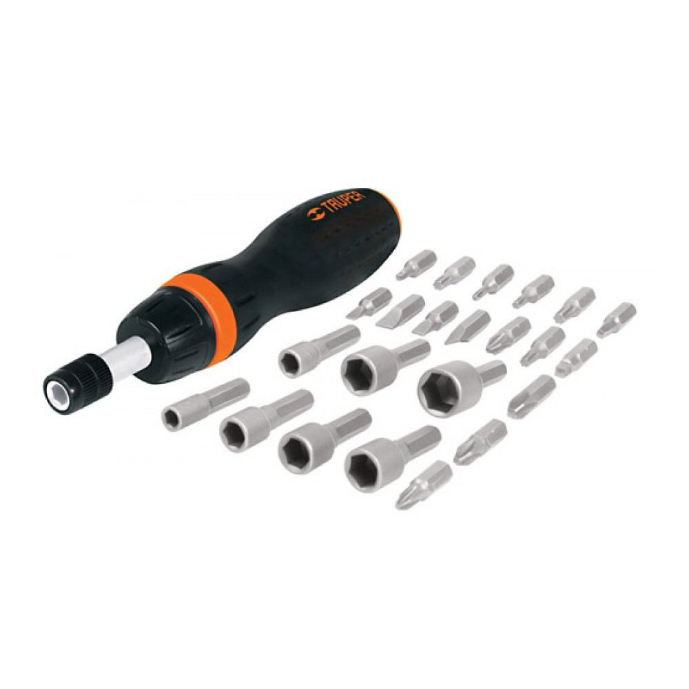 Ratcheting screwdriver & bits set 24pcs Truper®