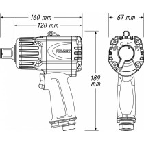 PNEUMO LÖÖKMUTRIKEERAJA "MINI" 3/4" 1890NM 9013MTT HAZET