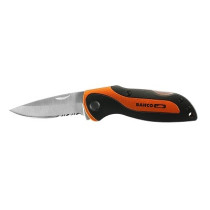 Sports knife with 75mm partially serrated blade