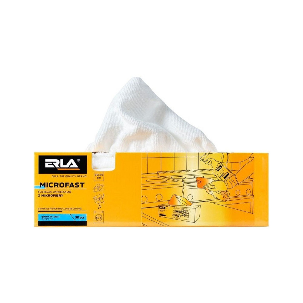 ERLA MICROFAST MIKROFIIBER PUHASTUSLAPID KARBIS 30X30CM 30TK