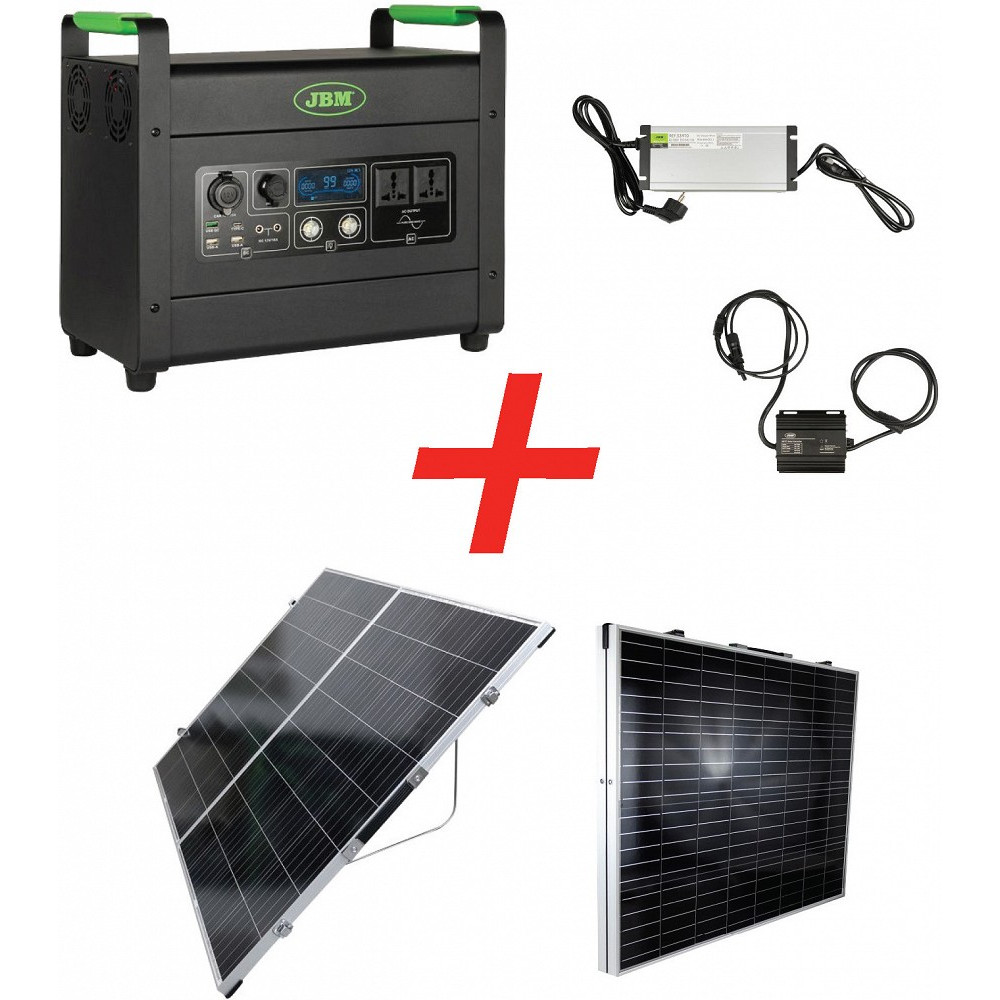 MOBIILNE SOLARGENERAATOR 230V ENERGIAJAAM "POWER STATION" 1920WH/48V, 40AH JBM