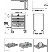 317-OS. TÖÖRIISTAKÄRU TÖÖRIISTADEGA "SERIES L" H1002MM ERGONOMIC VIGOR