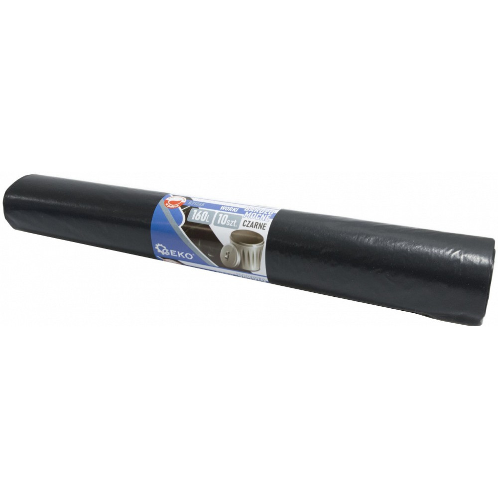 EXTRA HD PRÜGIKOTID (PRÜGIKOTT) 160L/10TK 900X1100MM, 40MIC MUST GEKO