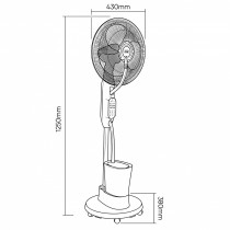 PÕRANDAVENTILAATOR NIISUTUSSÜSTEEMIGA "BREEZE" 230V, 75W, PULDIGA JBM